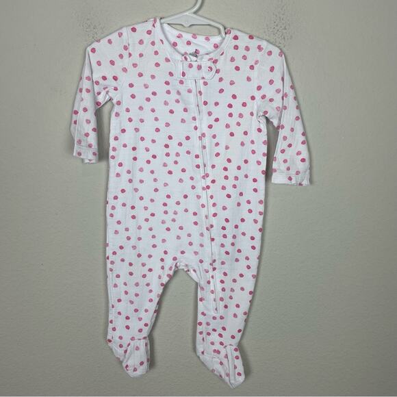 Aden + Anais White Pink Dotted One Piece 3-6 Months - Picture 1 of 4